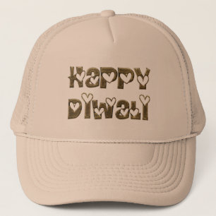 Casquette Bon Diwali Saluant Coeur mignon Typographie