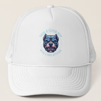 Casquette Bon Garçon Avec Mauvaise Attitude Pitbull Chien