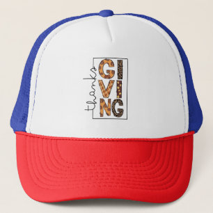 Casquette Bon thanksgiving Empreinte de léopard Rainbow Turq