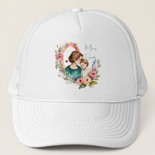 Casquette Bond adorable maman et fille - Cadre floral (4)