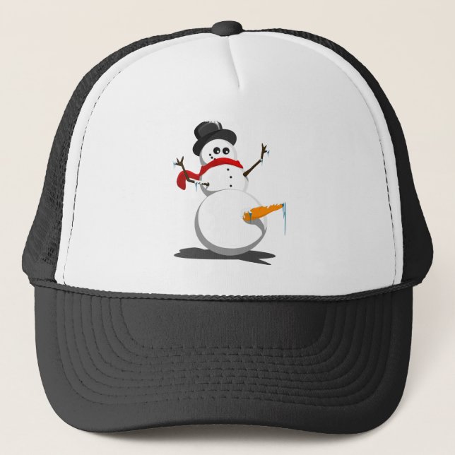 Casquette Bonhomme de neige drôle (Devant)