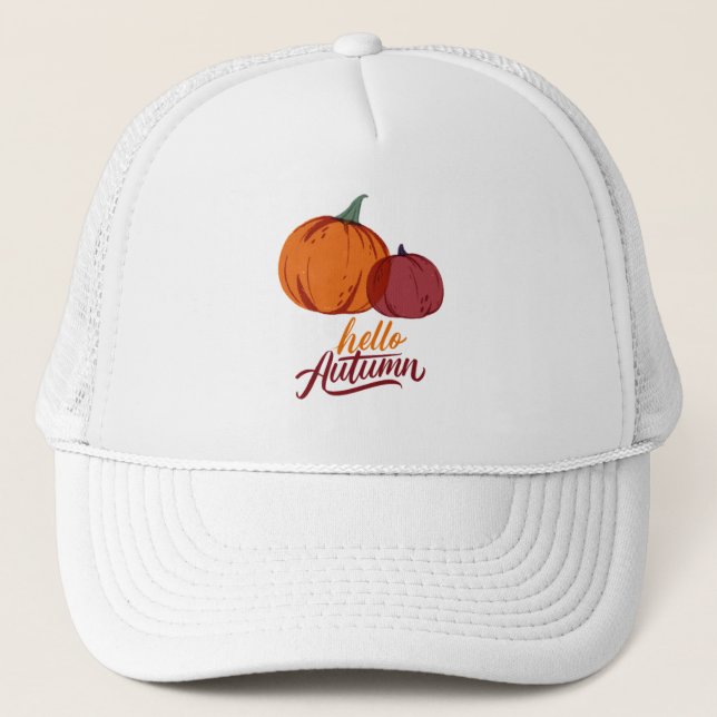Casquette Bonjour Citrouilles d'automne (Devant)