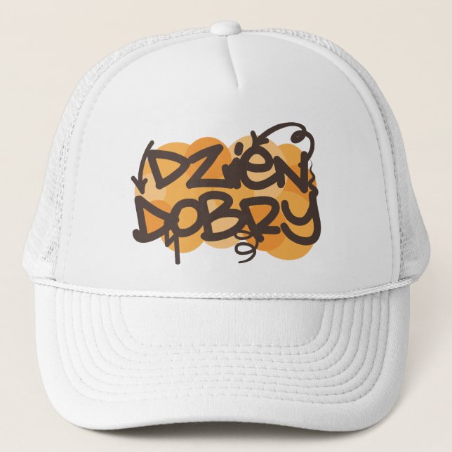 Casquette Bonjour dans le style polonais de graffiti (Devant)