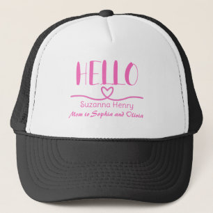 Casquette Bonjour Maman de Fille Cœur Conte