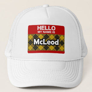 Casquette Bonjour Mon nom est McLeod Scottish Clan Tartan