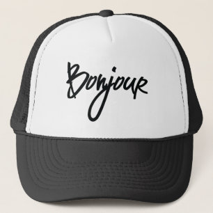Casquette Bonjour Script (Noir) pour les amoureux de France