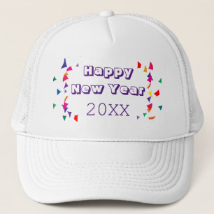 Casquette Bonne année 2026 Confettis colorés amusants