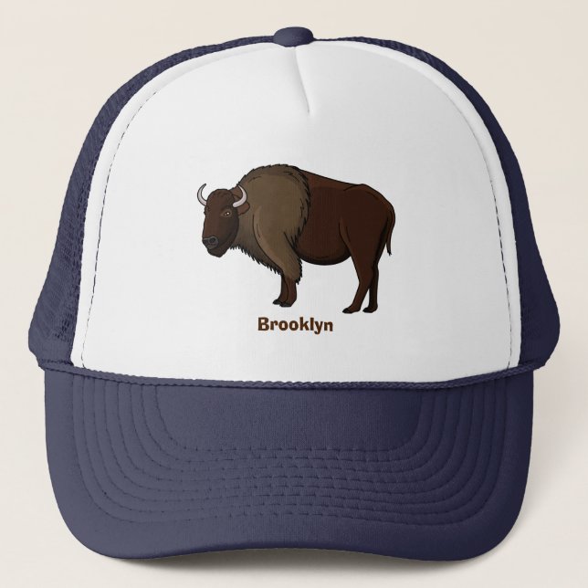Casquette Bonne illustration de bison américain (Devant)