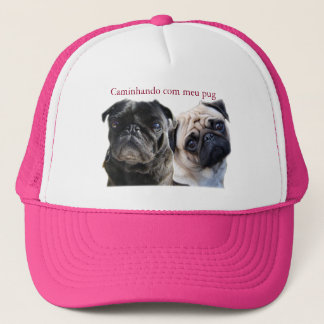 Casquette bonnet en marchant avec mien pug