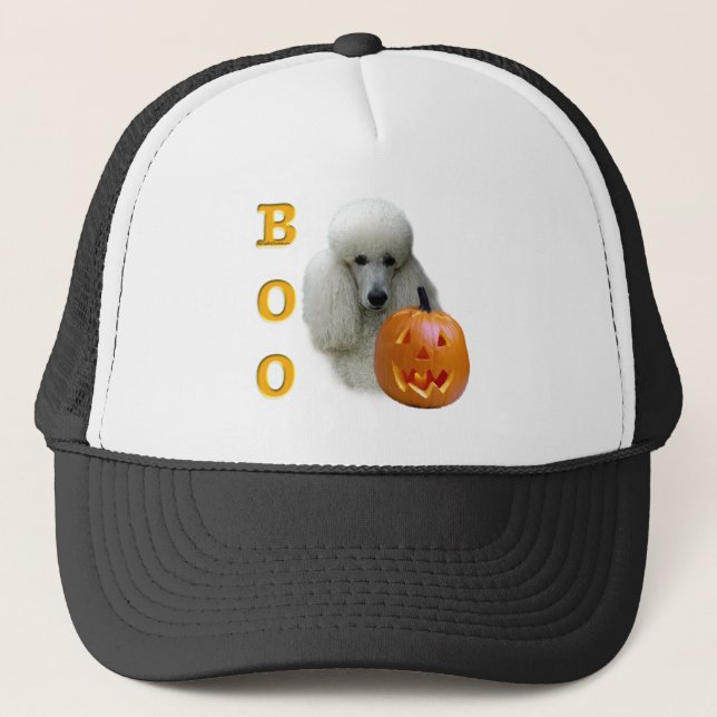 Casquette Boo de caniche (revêtement blanc) (Devant)