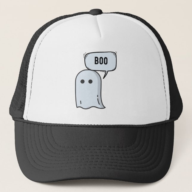 Casquette Boo says the Ghost | Cute and Scary (Devant)