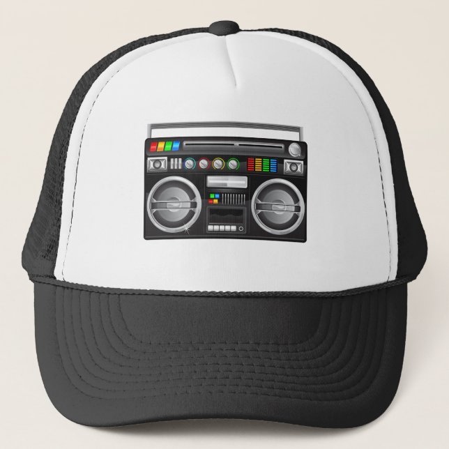 Casquette boombox rétro graveur graphique (Devant)