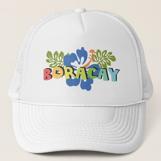 Casquette Boracay Philippines : Les fleurs tropicales d'Hibi (Devant)