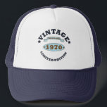 Casquette Born in 1970 vintage birthday<br><div class="desc">You can add some originality to your wardrobe with this limited edition original birthday rustic vintage retro-looking design with awesome typography font lettering, it is a great gift idea for men, women, husband, wife girlfriend, and a boyfriend who will love this one-of-a-kind artwork. The best unique and funny holiday present...</div>