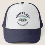 Casquette Born in 1970 vintage birthday<br><div class="desc">You can add some originality to your wardrobe with this limited edition original birthday rustic vintage retro-looking design with awesome typography font lettering, it is a great gift idea for men, women, husband, wife girlfriend, and a boyfriend who will love this one-of-a-kind artwork. The best unique and funny holiday present...</div>