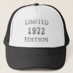 Casquette born in 1972 limited edition birthday<br><div class="desc">You can add some originality to your wardrobe with this limited edition original and modern-looking birthday design with awesome typography font lettering, it is a great gift idea for men, women, husband, wife girlfriend, and a boyfriend who will love this one-of-a-kind artwork. The best unique and funny holiday present for...</div>