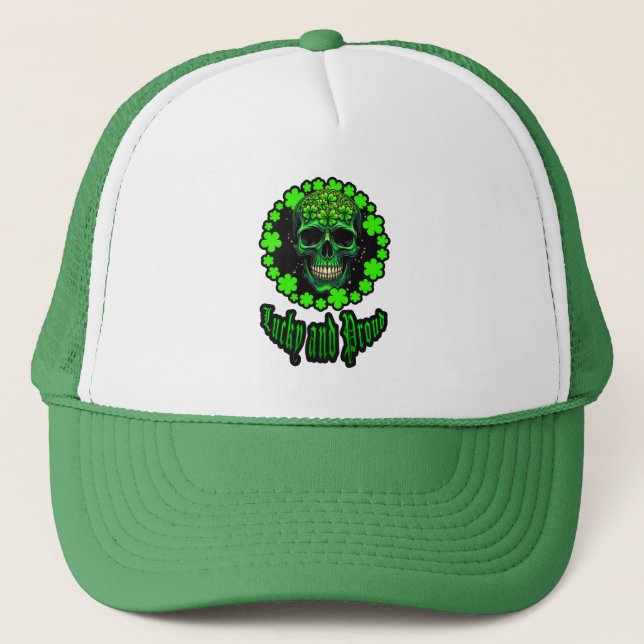 Casquette Born Lucky Skull St Patrick’s Day Shirt – boné (Devant)