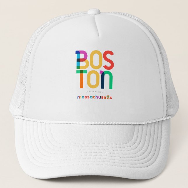 Casquette Boston Massachusetts Mid Century, Pop Art, (Devant)