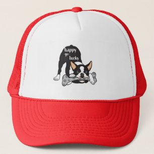 Casquette Boston Terrier. Heureux de devenir chanceux