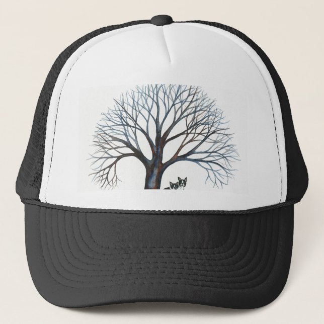 Casquette boston terriers et arbre (Devant)