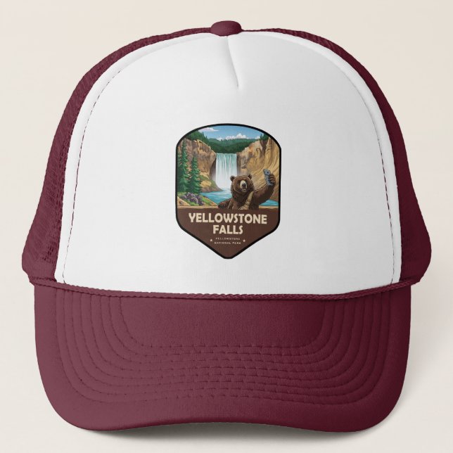 Casquette Bouclier de selfie d'ours des chutes de Yellowston (Devant)