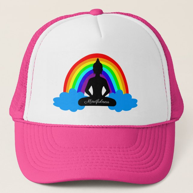 Casquette Bouddha arc-en-ciel et pleine conscience /méditati (Devant)