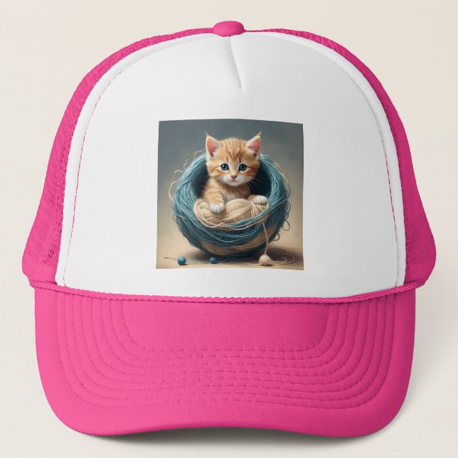 Casquette "Bouddles douillets : La retraite laineuse du chat (Devant)