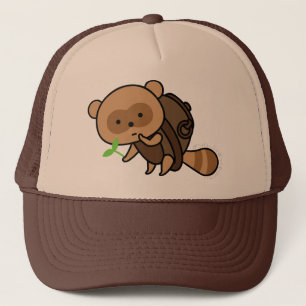 Casquette - bouilloire Tanuki avec le feuille