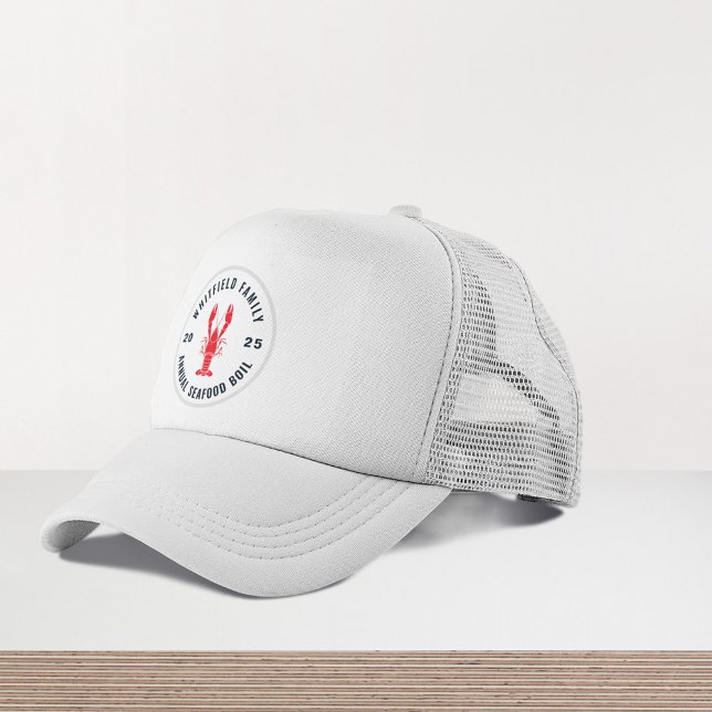 Casquette Boule de homard d'été personnalisée pour la famill (Family Summer Seafood Boil Custom Trucker Hat)