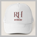 Casquette Boule de nom de monogramme personnalisée<br><div class="desc">LAYERING UNIQUE DU MONOGRAM - qui lui donne le sentiment de profondeur, simple et sophistiqué. Parfait comme cadeaux de fête des pères pour papa, cadeaux pour grand-père, mari, meilleur homme, groomsmen et plus. Ou, vous pouvez simplement profiter de vous-même ! Et, oui, il y a une couverture de tête de...</div>