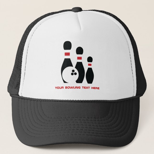 Casquette Boule et goupilles de bowling faites sur commande (Devant)