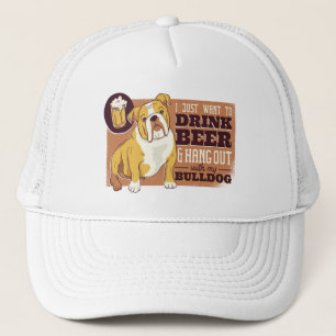 Casquette Bouledogue drôle Buveur de bière Chien Buvant Ivre