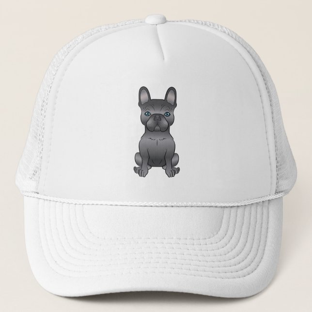 Casquette Bouledogue français bleu / Frenchie Chien de dessi (Devant)