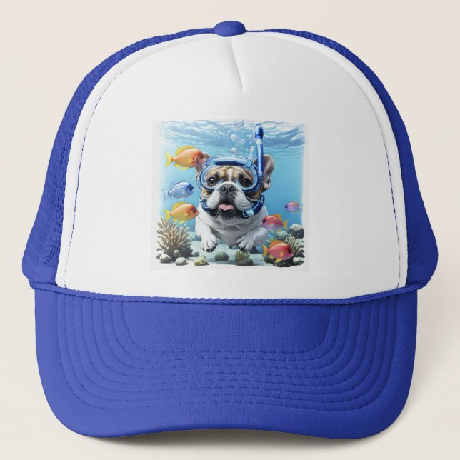 Casquette Bouledogue français en vacances Échanger drôle (Devant)