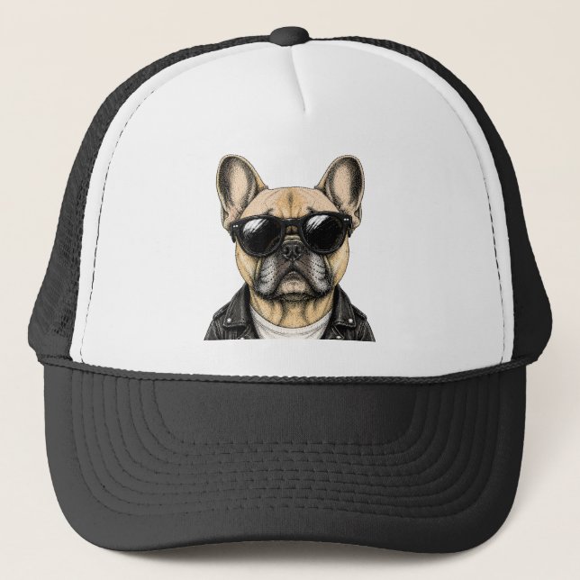 Casquette Bouledogue français Graphique de chien cool (Devant)