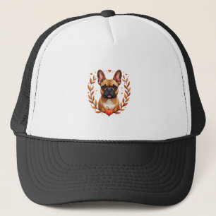 Casquette Bouledogue français vintage avec couronne de feuil