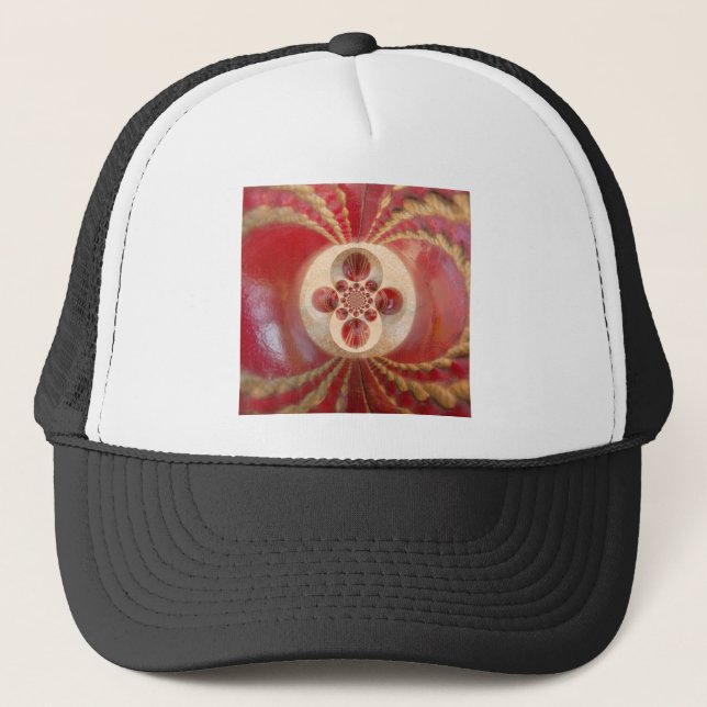 Casquette Boules de cricket rouge Art Abstrait Design d'impr (Devant)