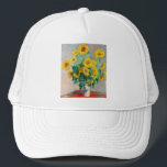 Casquette Bouquet de tournesols Claude Monet<br><div class="desc">Bouquet de tournesols. Claude Monet. 1881. Reproduction d'oeuvres d'art célèbres dans le domaine public.</div>