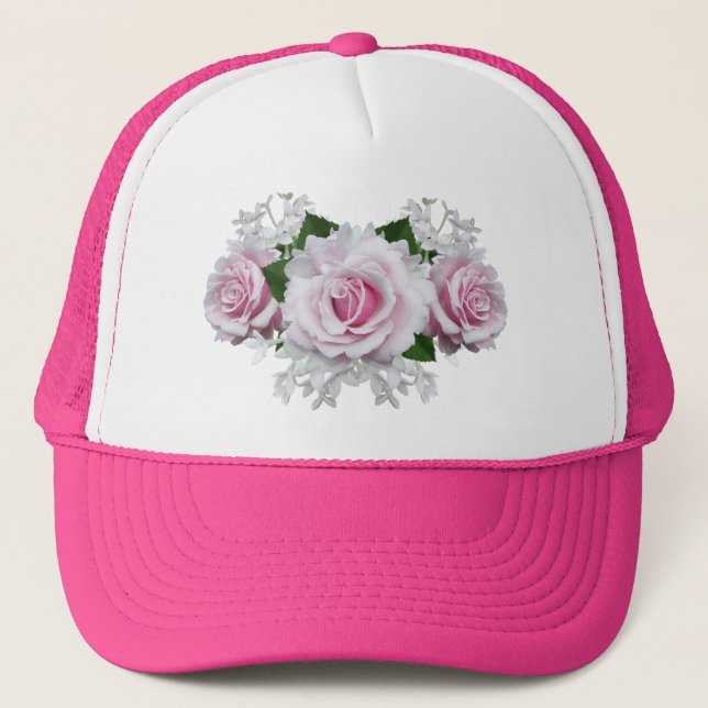 Casquette Bouquet rose (Devant)