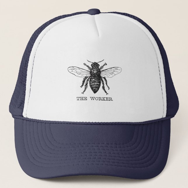 Casquette Bourdon noir ouvrier abeille miel (Devant)