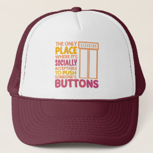 Casquette Bouton amusant Citations Pousseur Ascenseur Humour