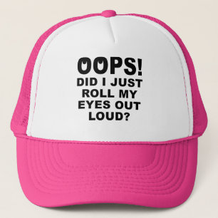 Casquette Bouton Badge Épingle Drôle Pour Rouler Les Yeux Ha