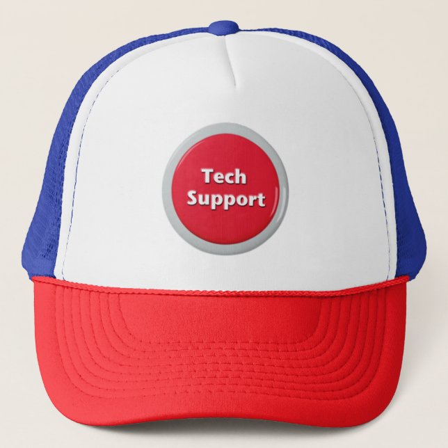 Casquette Bouton Panique rouge du support technique (Devant)