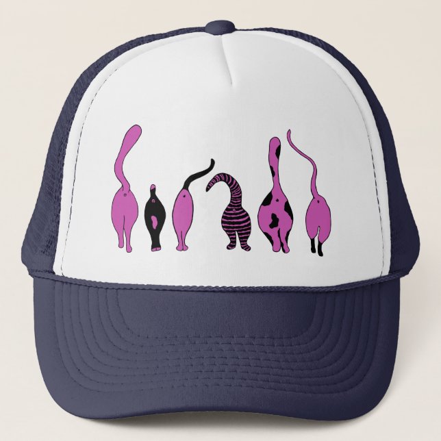 Casquette Boutons de chat violet (Devant)