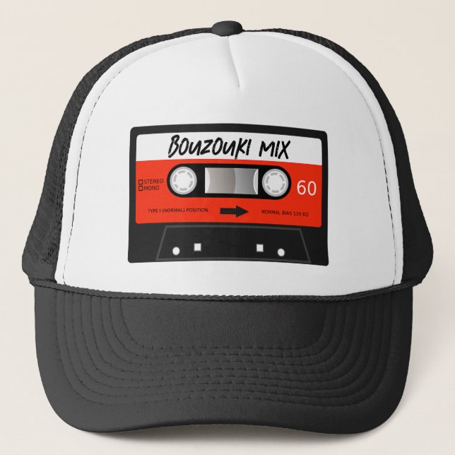 Casquette Bouzouki Mixtape Retro Rouge Vintage Bande (Devant)