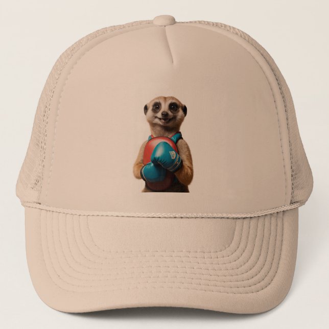 Casquette Boxe Meerkat Sports Trucker Chapeau - Funny Gym St (Devant)