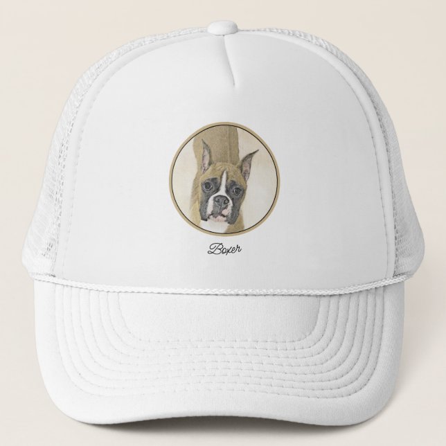 Casquette Boxer Peinture - Cute Original Chien Art (Devant)