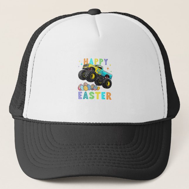 Casquette Boys Happy Easter Monster Truck Easter Eggs Toddle (Devant)