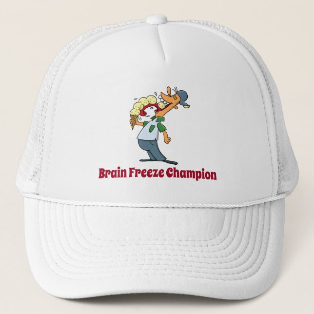 Casquette Brain Freeze Champion Glace Cream Drôle Cartoon (Devant)