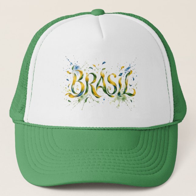 Casquette Brasil Watercolor Splatter Artistic  (Devant)